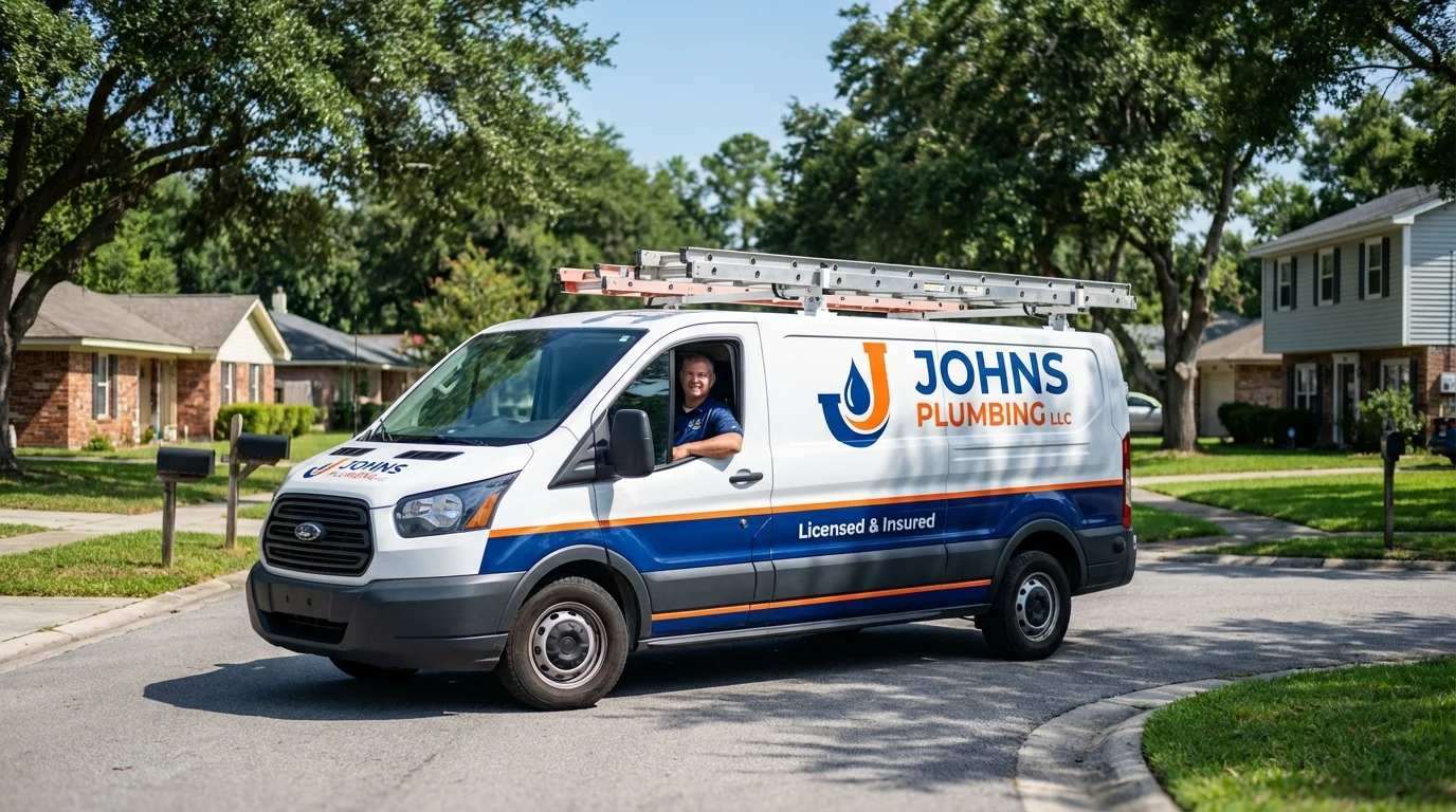 Johns Plumbing LLC service van in Mercer, PA